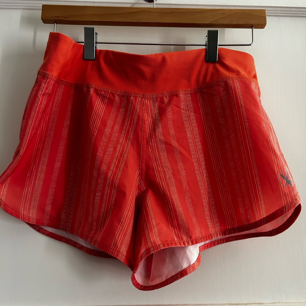 Carve Designs Orange Striped Women's Athletic Shorts